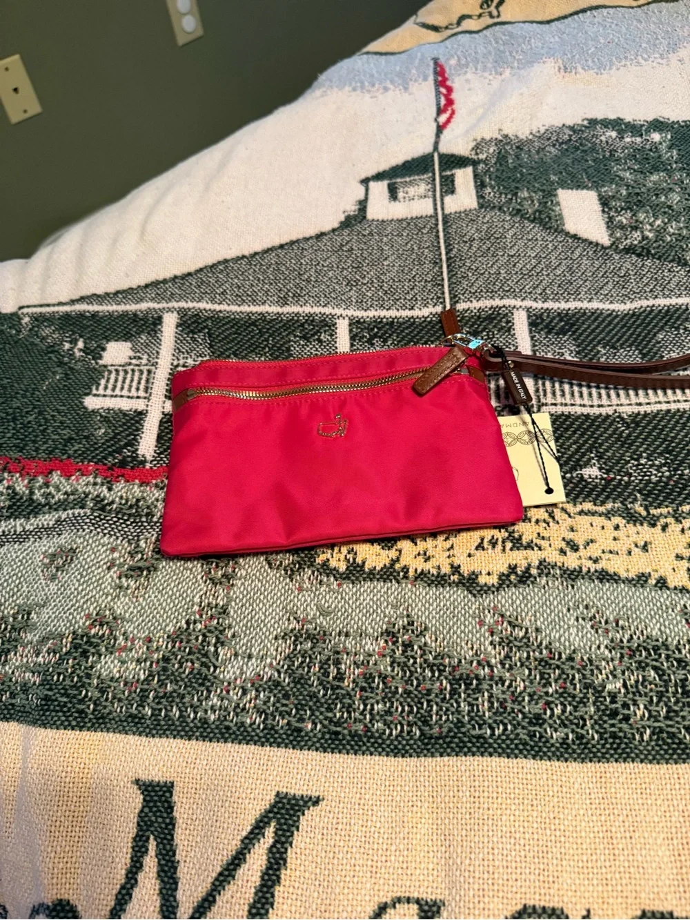 Coach Red Nylon Wristlet Pouch
